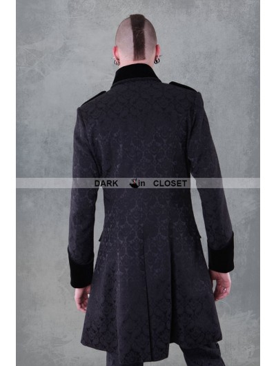 Pentagramme Black Gothic Brocade Men's Victorian Coat – Another