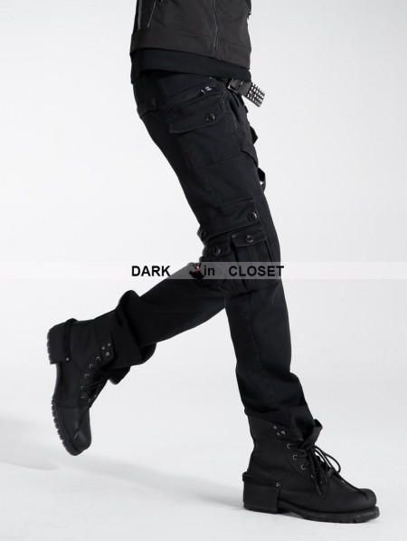 Punk Rave Black Gothic Punk Zippers Pants for Men - DarkinCloset.com