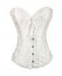 White Pattern Bridal Overbust Corset