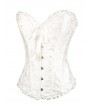 White Pattern Bridal Overbust Corset