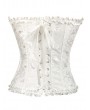 White Pattern Bridal Overbust Corset