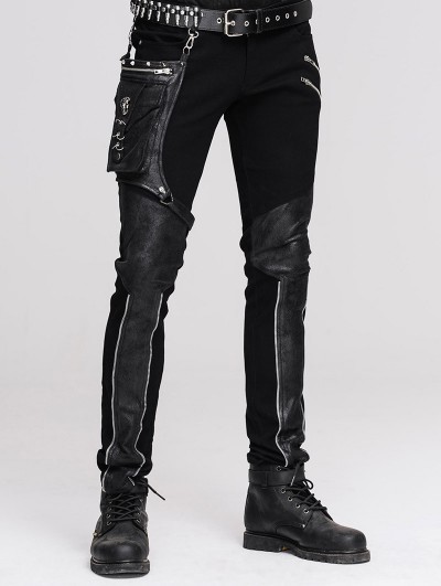 Devil Fashion Black Pocket Gothic Punk Pants for Men - DarkinCloset.com
