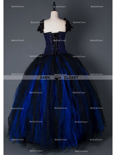 blue gothic prom dresses