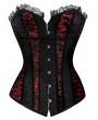 Wine Red and Black Gothic Overbust Corset
