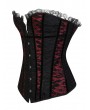 Wine Red and Black Gothic Overbust Corset