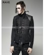 Punk Rave Black Gothic Military Uniform Vest for Men