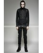 Punk Rave Black Gothic Military Uniform Vest for Men