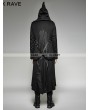 Punk Rave Black Gothic Heavy Punk Long Hooded Coat for Men 