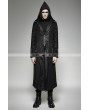 Punk Rave Black Gothic Heavy Punk Long Hooded Coat for Men 