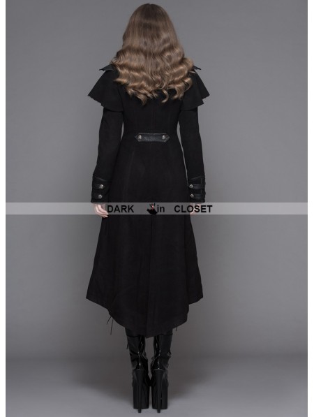 Devil Fashion Black Vintage Gothic Long Cape Design Coat for Women ...