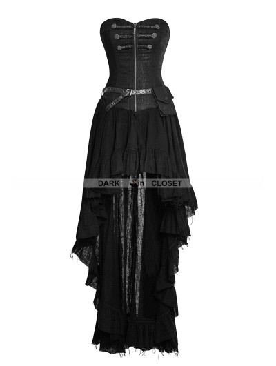 Punk Rave Black Steampunk High-Low Corset Dress - DarkinCloset.com