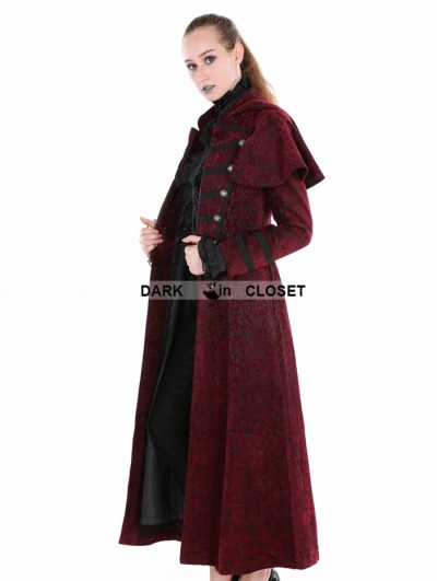 Women Military Double Breasted Slim Gothic Coat