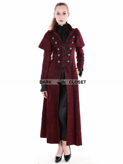 Women Military Double Breasted Slim Gothic Coat