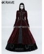 Punk Rave Red Gothic Palace Swallow Tail Long Dress Jacket for Women