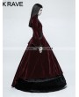 Punk Rave Red Gothic Palace Swallow Tail Long Dress Jacket for Women