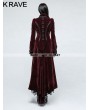 Punk Rave Red Gothic Palace Swallow Tail Long Dress Jacket for Women