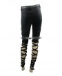 Devil Fashion Black Gothic Punk Lace-up Hollow-Out Buckle Belts Womens Pants