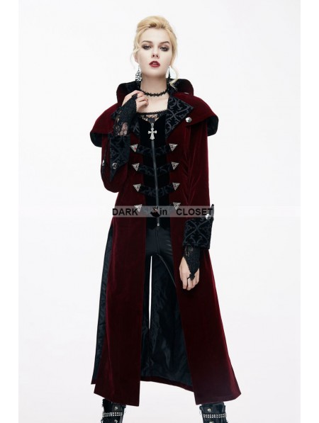 Devil Fashion Red Gothic Vintage Palace Style Long Jacket for Women ...