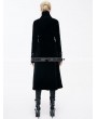 Devil Fashion Black Velvet Chinese Knot Gothic Vintage Long Jacket for Women