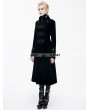 Devil Fashion Black Velvet Chinese Knot Gothic Vintage Long Jacket for Women