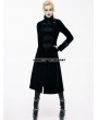 Devil Fashion Black Velvet Chinese Knot Gothic Vintage Long Jacket for Women