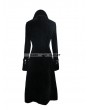 Devil Fashion Black Velvet Chinese Knot Gothic Vintage Long Jacket for Women