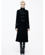 Devil Fashion Black Velvet Chinese Knot Gothic Vintage Long Jacket for Women