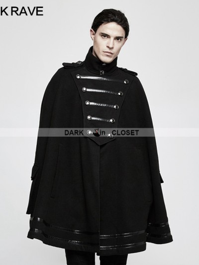 Punk Rave Black Stand-up Collar Gothic Vest for Men - DarkinCloset.com