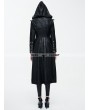 Devil Fashion Black Leather Gothic Punk Military Coat for Women