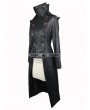 Devil Fashion Black Leather Gothic Punk Military Coat for Women