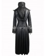 Devil Fashion Black Leather Gothic Punk Military Coat for Women