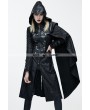 Devil Fashion Black Leather Gothic Military Cloak Coat for Women