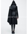 Devil Fashion Black Leather Gothic Military Cloak Coat for Women