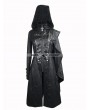 Devil Fashion Black Leather Gothic Military Cloak Coat for Women