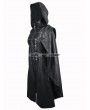 Devil Fashion Black Leather Gothic Military Cloak Coat for Women