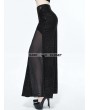 Devil Fashion Black Gothic Sexy Cross Long Skirt for Women