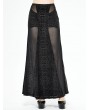 Devil Fashion Black Gothic Sexy Cross Long Skirt for Women