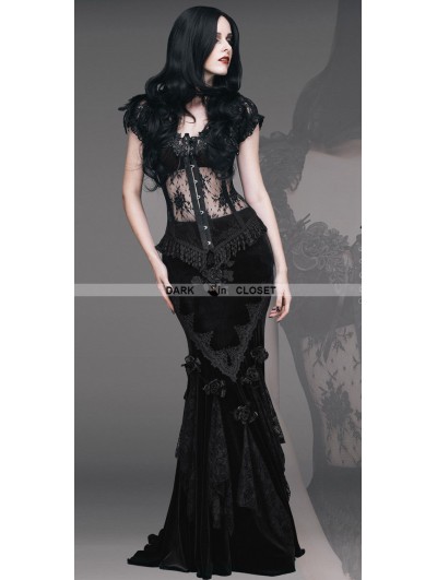 Eva Lady Black Sexy Gothic Lace Corset Top 
