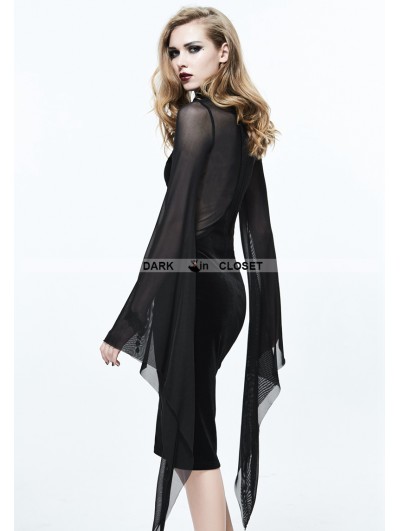 Gothic Dress with Trumpet Sleeves