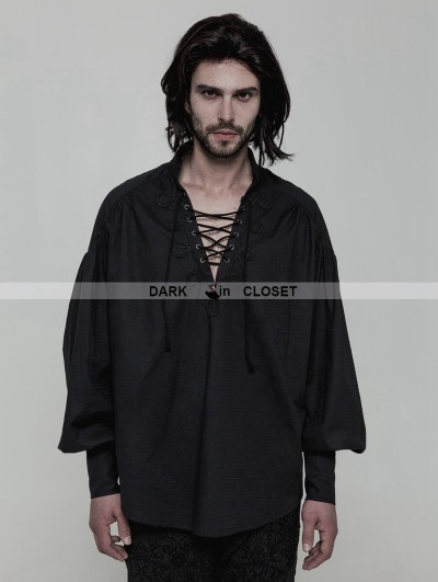 Punk Rave Black Gothic Steampunk Long Sleeve Shirt For Men Darkincloset Com