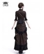 Rose Blooming Brown Victorian Bustle Dress