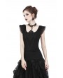 Dark in Love Black Gothic Lace Applique Shirt for Women