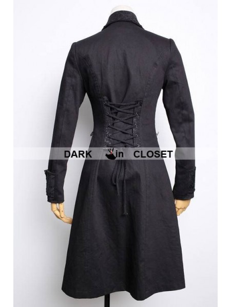 Pentagramme Black High-Low Gothic Swallow-Tailed Coat for Women ...