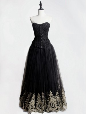 black boho gown