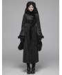 Punk Rave Black Gothic Gorgeous Jacquard Winter Warm Long Coat for Women