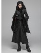 Punk Rave Black Gothic Gorgeous Jacquard Winter Warm Long Coat for Women