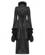 Punk Rave Black Gothic Gorgeous Jacquard Winter Warm Long Coat for Women