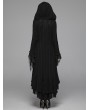 Punk Rave Black Gothic Woolen Long Hooded Cardigan for Women