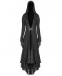 Punk Rave Black Gothic Woolen Long Hooded Cardigan for Women