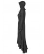 Punk Rave Black Gothic Woolen Long Hooded Cardigan for Women